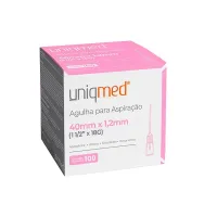 Imagem de Agulha Para Aspiração 40mm X 1,2mm 18G (1-1/2 Pol) Uniqmed - Caixa Com 100 Unidades